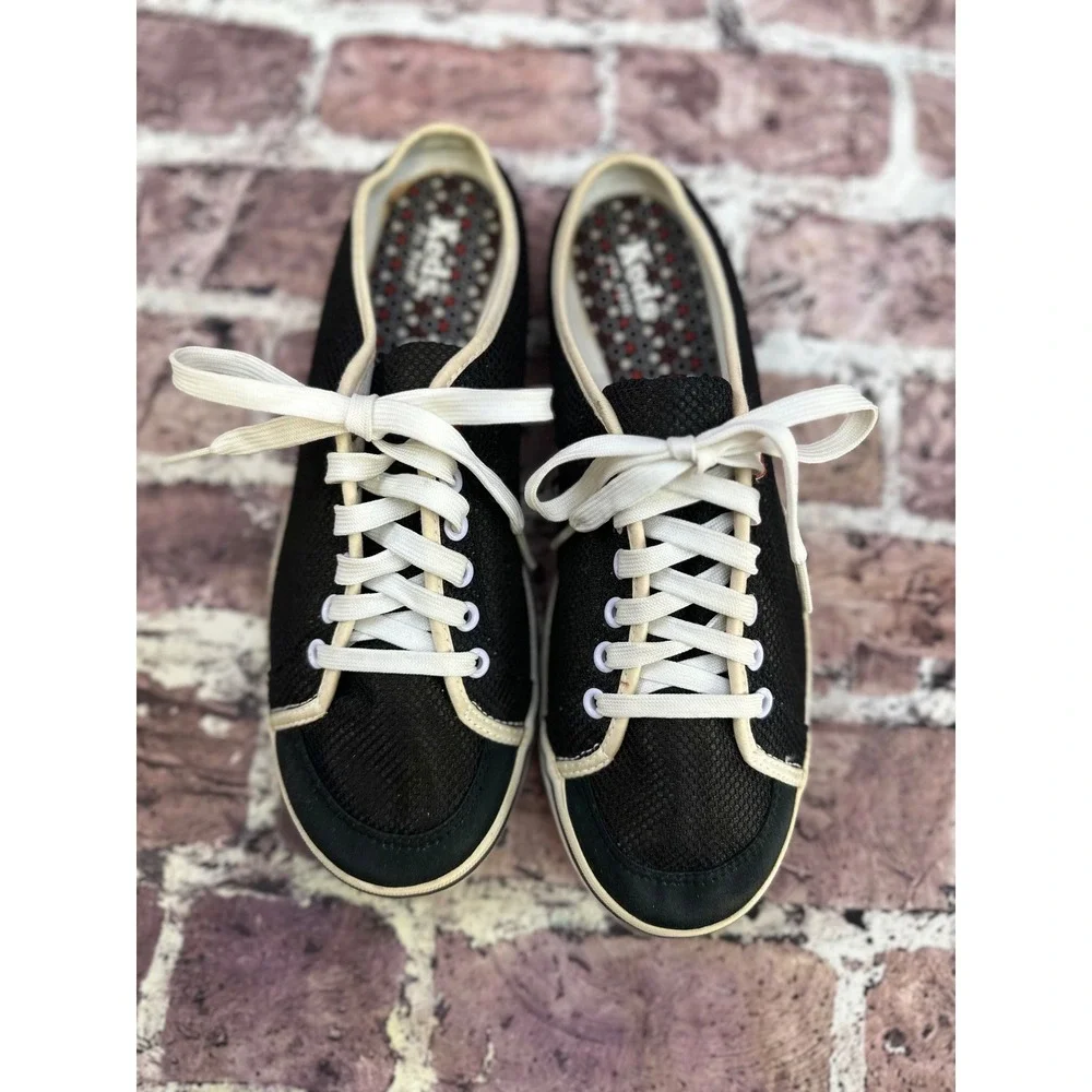 Keds Womens Black Mesh Mule Sneakers Slip On Lace Up Backless Size 8.5 Casual